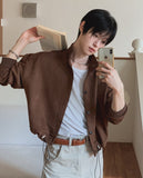Kanji High-Neck Crop Cardigan