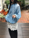 Woone See-Through Dot Windbreaker Hood Zip-up