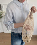 Mesho String Check Crop Shirt