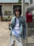 Wings Track Gradient Pinch Denim Jacket