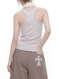 DOT CROSS Embroidery Bermuda Pants