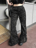 Camo Long Slim Flare Pants