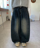 [Unisex] Conden Pintuck Denim Wide Pants