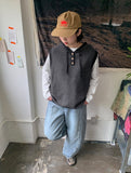 Dolent Curved Balloon Denim Wide Pants