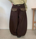 Kinper Brushed Cotton Balloon Wide Pants