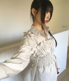 Welve Smoking Shirring Sleeveless Bustier Blouse