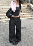 Levan Color Matching Halter Sleeveless Cut Long Sleeve T-shirt Set