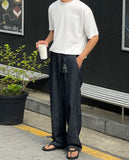 Lotz Pintuck Denim Wide Pants