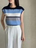 Bare Stripe Cap Sleeveless Knit