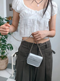 Twoyu Mini Square Leather Chain Crossbody Bag