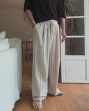 Bonnell Crinkle Stripe Wide Pants