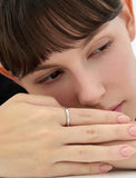 Champagne Full Moon NEW Silver (W) Glossy Slim Ring S
