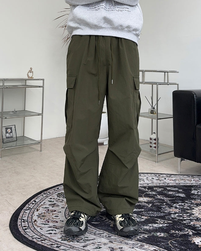【SATIIIZ】Peuon brushed nylon cargo pants SATIIIZ (サティーズ) - プオン裏起毛ナイロンカーゴパンツ