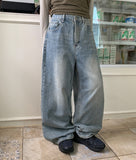 Tuki Washing Wide Denim Pants