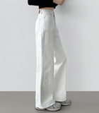 Banding Span Wide Denim Pants