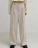 Two-Tuck Basic Wide Slacks