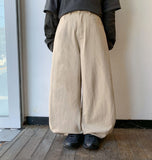 Pohind Adjust Pintuck Cotton Wide Pants