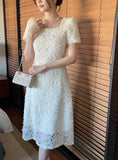 Love Square Flower Flare One Piece