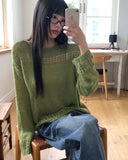 Ponce Punching Loose Fit Long Sleeve Long Knit