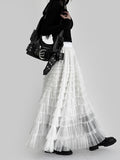 Feather See-Through Tiered Skirt