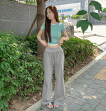 Slim Fit Plain Layered Slender Short Sleeve T-shirt