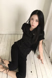[ EEUN MADE ] Rosette Button Top