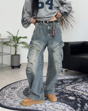Herique Rivet Cargo Denim Pants