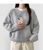 Wool Acrylic Blend V-neck Loose Fit Avant Knit