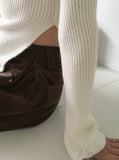 Lafen Angora Side Slit Damage Long Sleeve Knit