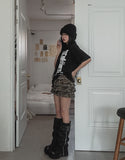 Tani military tiered cutting skirt pants