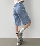 Summer Cooling Cargo Pocket Bermuda Wide Span Shorts