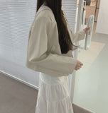 Semi crop leather blouson rider jacket