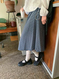 Ryujini striped long skirt