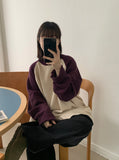 [unisex] Kotoi Color Matching Raglan Over Knit