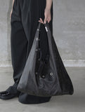 [mnem] Moss Crack Leather Bag