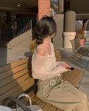 Lizu Delicate V-Neck Crop Cardigan
