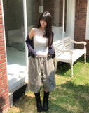 Roach Pigment Deep Dyeing Cargo Bermuda Shorts