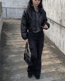 Jaki leather short padded jumper