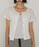 PUNCHING SHORT-SLEEVE CARDIGAN