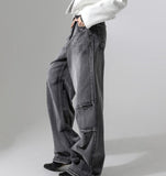 Gray Pin Wide Denim