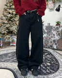 Lapel wide cotton pants