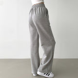 Blanket warm brushed lining long wide training pants