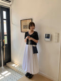 Deloin Pintuck Banding Balloon Long Skirt