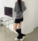 Banding Pendant Wool Blend Thick Knit Fall Shorts