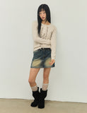 FULL OF Henley Neck Long Sleeve T-Shirt
