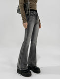 Pale brush bootcut denim pants