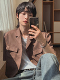 Summer rubbing linen crop jacket