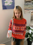 Clan Wool Nordic Snowflake Round Knit