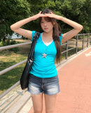 Grayish Cut Denim Shorts