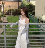 Slim Fit U-neck Long Sleeve Spring Summer Cardigan